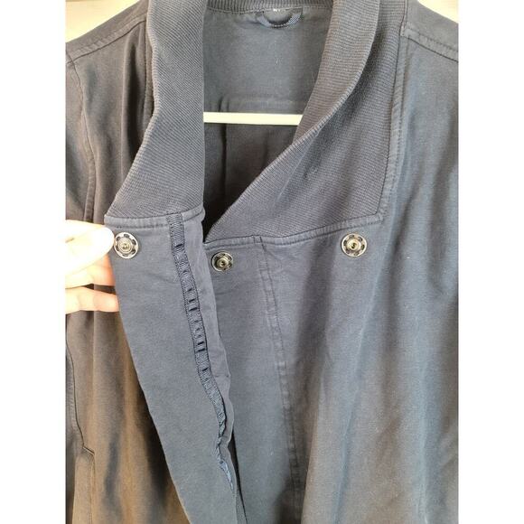 Lululemon Belle Wrap Asymmetrical Sweatshirt in Navy Blue, sz 2 - Picture 6 of 13